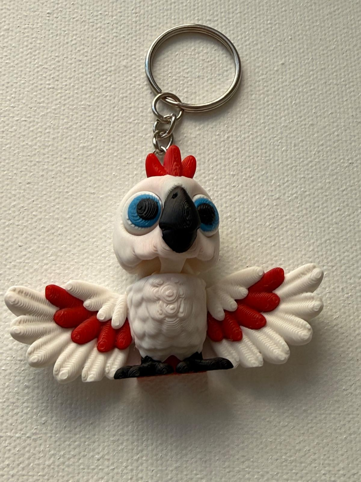 Tropical Parrot Keychain – 3D Articulated Wings