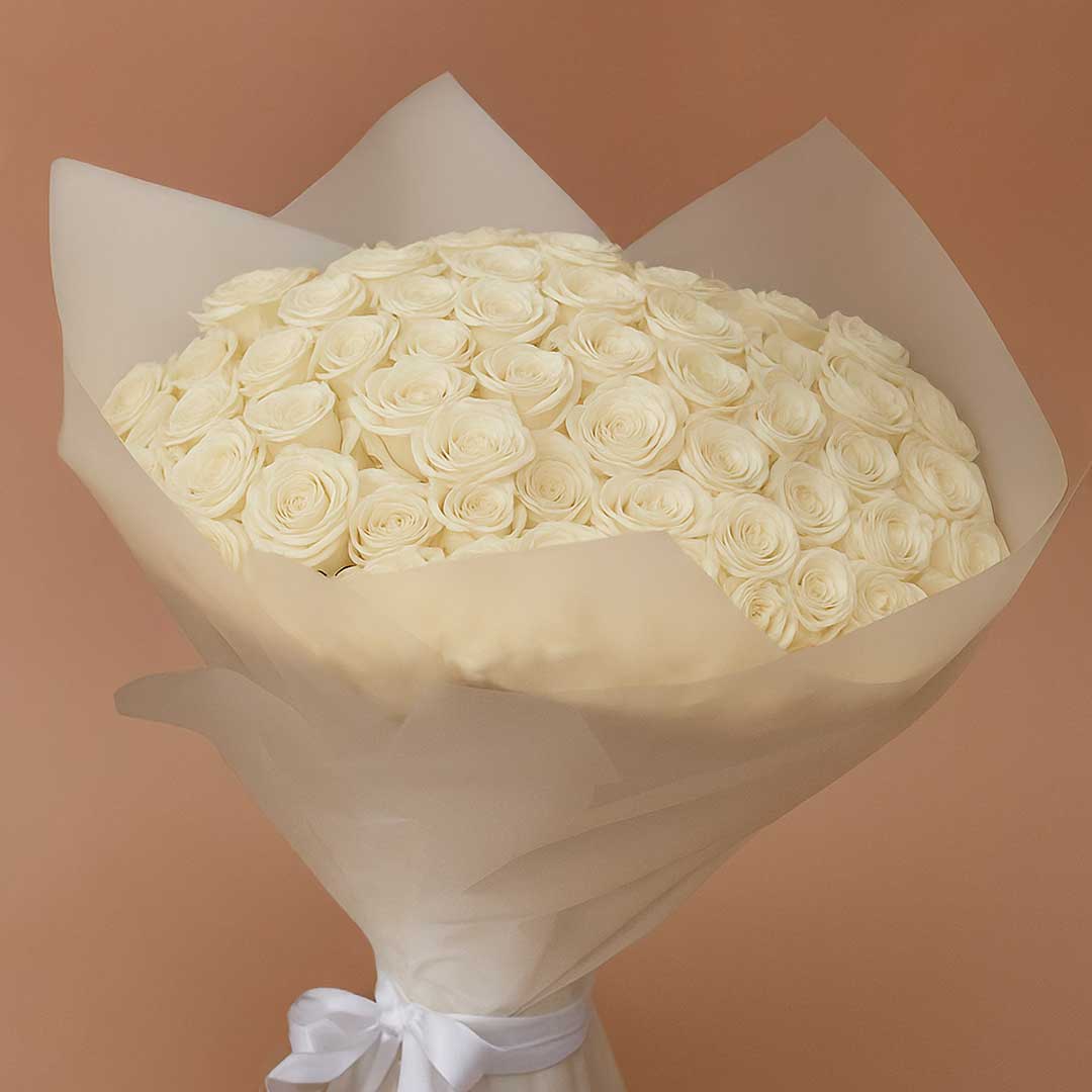 Pure Elegance White Roses Bouquet